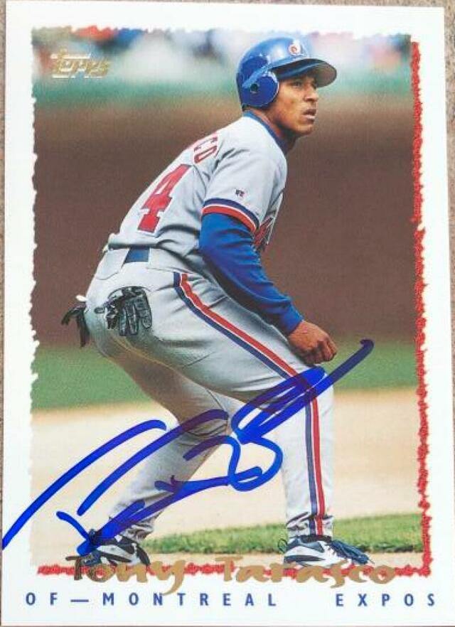 Tony Tarasco Signed 1995 Topps Traded Baseball Card - Montreal Expos - PastPros