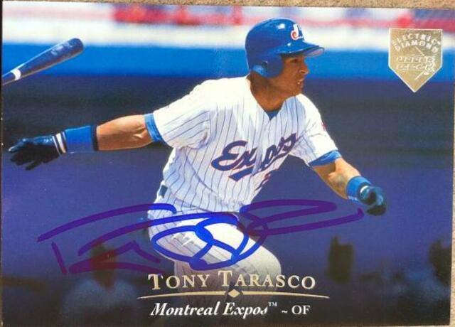 Tony Tarasco Signed 1995 Upper Deck Electric Diamond Baseball Card - Montreal Expos - PastPros