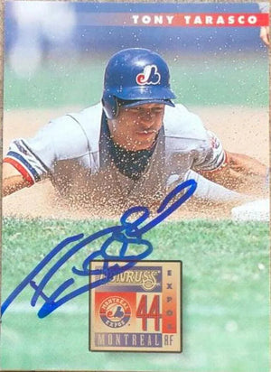 Tony Tarasco Signed 1996 Donruss Baseball Card - Montreal Expos