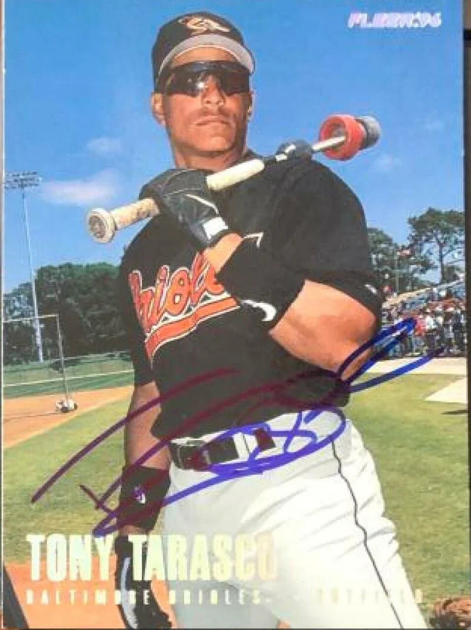 Tony Tarasco Signed 1996 Fleer Tiffany Baseball Card - Baltimore Orioles