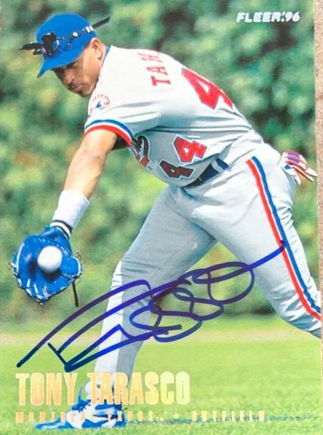 Tony Tarasco Signed 1996 Fleer Tiffany Baseball Card - Montreal Expos