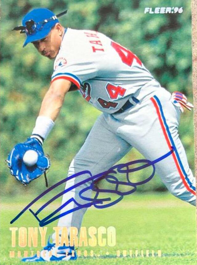 Tony Tarasco Signed 1996 Fleer Tiffany Baseball Card - Montreal Expos - PastPros
