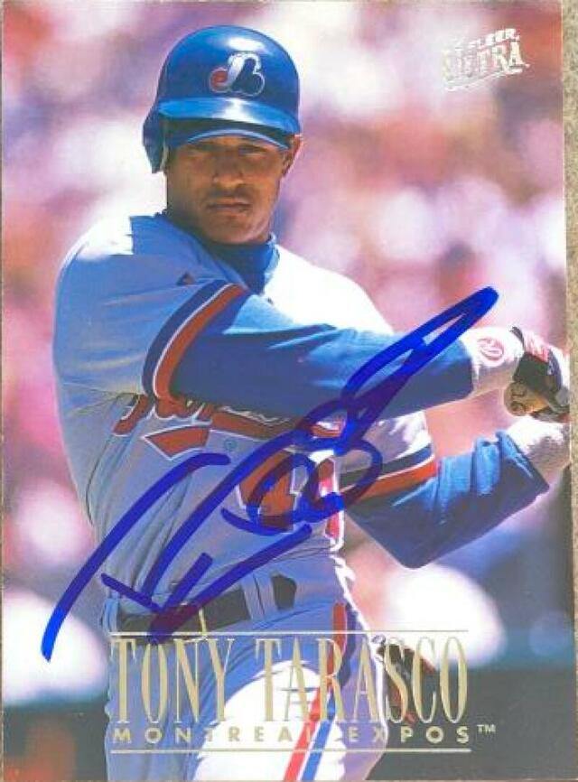 Tony Tarasco Signed 1996 Fleer Ultra Baseball Card - Montreal Expos - PastPros