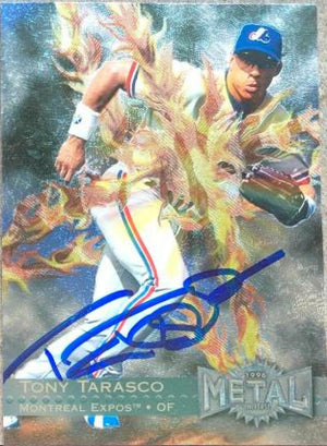 Tony Tarasco Signed 1996 Metal Universe Baseball Card - Montreal Expos - PastPros