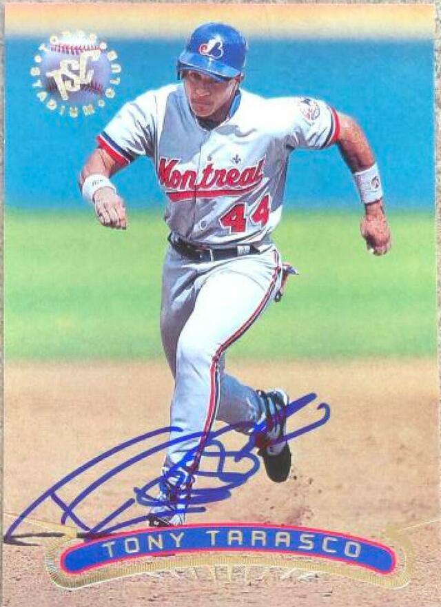 Tony Tarasco Signed 1996 Stadium Club Baseball Card - Montreal Expos - PastPros