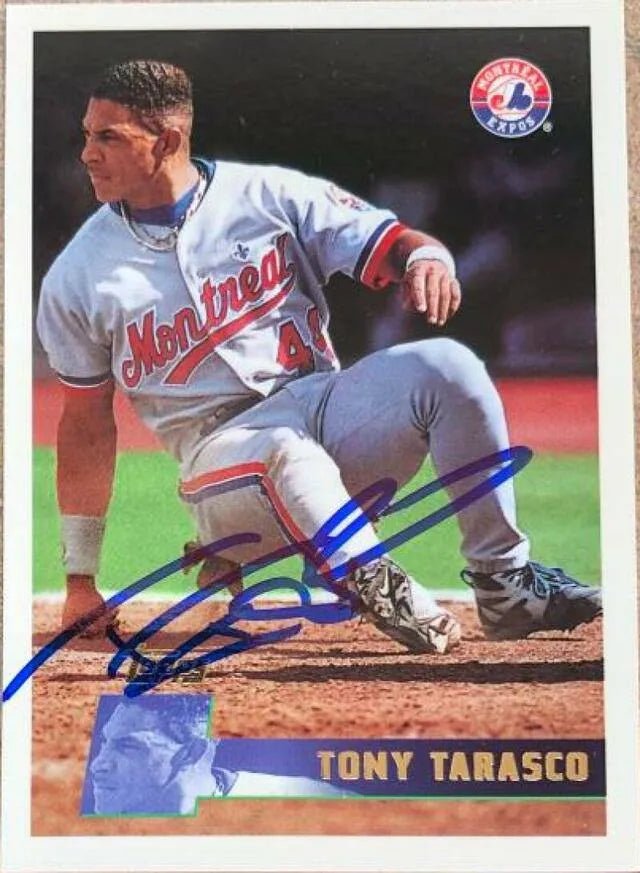 Tony Tarasco Signed 1996 Topps Baseball Card - Montreal Expos