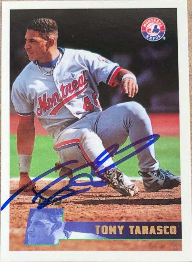 Tony Tarasco Signed 1996 Topps Baseball Card - Montreal Expos - PastPros
