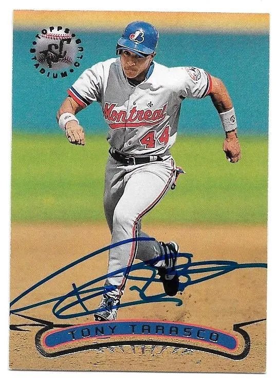 Tony Tarasco Signed 1996 Topps Stadium Club Baseball Card - Montreal Expos