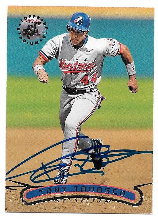 Tony Tarasco Signed 1996 Topps Stadium Club Baseball Card - Montreal Expos - PastPros