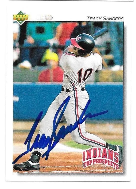 Tracy Sanders Signed 1992 Upper Deck Minors Baseball Card - Cleveland Indians