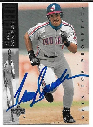 Tracy Sanders Signed 1994 Upper Deck Minors Baseball Card - Cleveland Indians