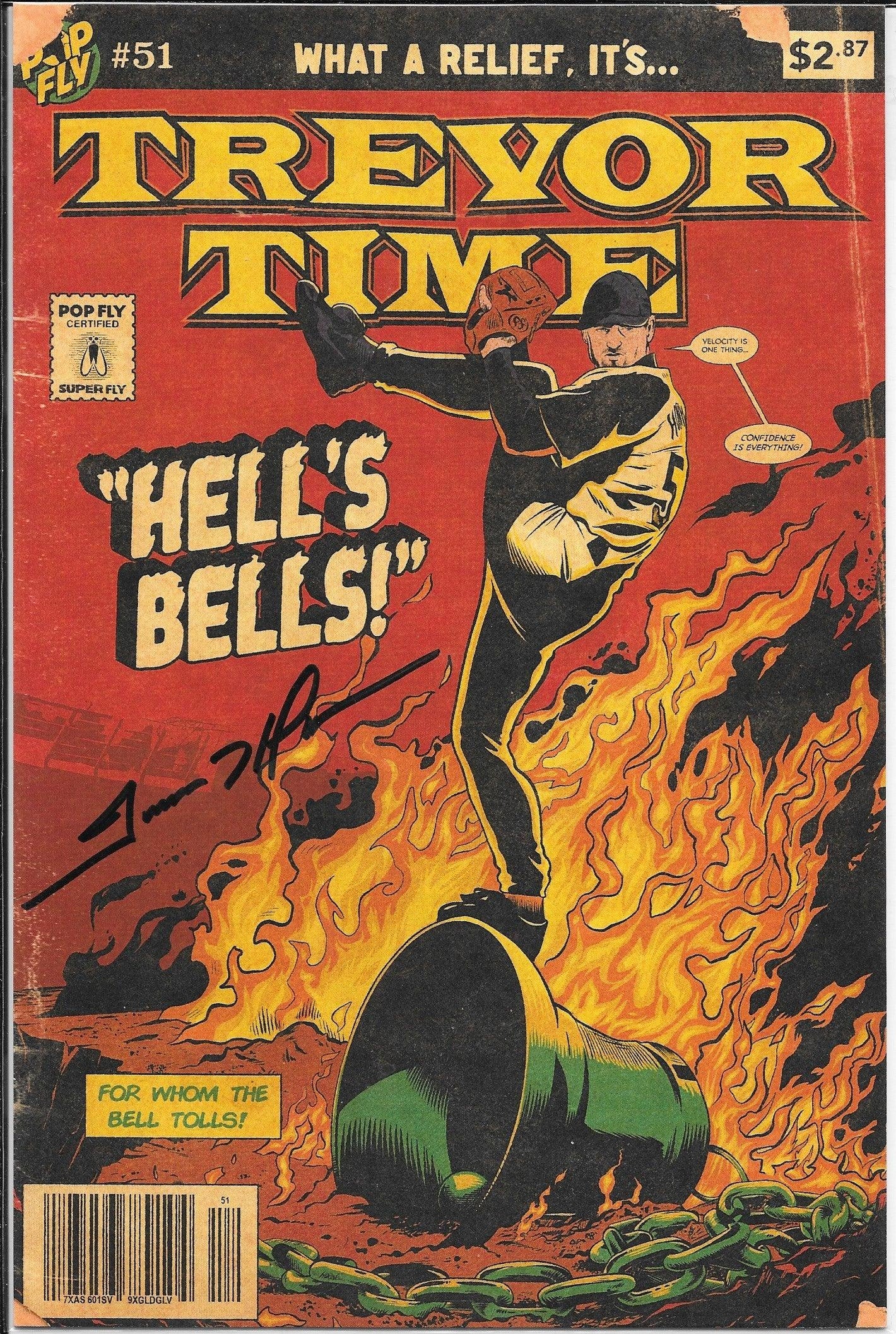Trevor Hoffman "Hell's Bells" Pop Fly Pop Shop Print #69 – Signed by Trevor Hoffman & Daniel Jacob Horine - PastPros