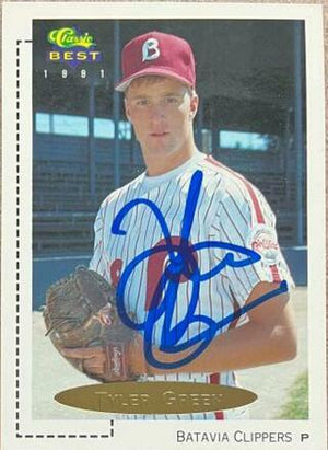 Tyler Green Signed 1991 Classic Best Gold Bonus Baseball Card - Batavia Clippers - PastPros