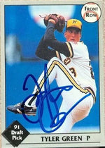 Tyler Green Signed 1991 Front Row Draft Picks Promo Baseball Card