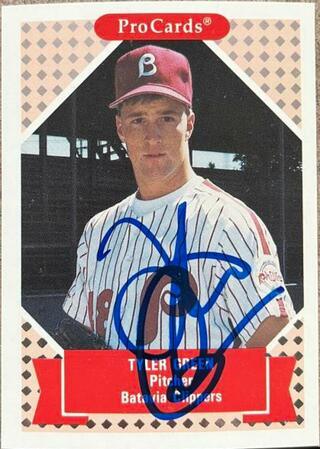 Tyler Green Signed 1991 Pro Cards Tomorrow's Heroes Baseball Card - Batavia Clippers - PastPros