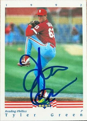 Tyler Green Signed 1992 Classic Best Baseball Card - Reading Phillies - PastPros