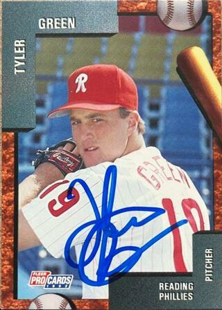 Tyler Green Signed 1992 Fleer/Pro Cards Baseball Card - Reading Phillies - PastPros