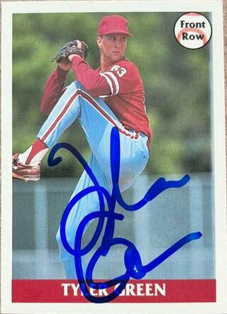 Tyler Green Signed 1992 Front Row Baseball Card - Philadelphia Phillies #1 - PastPros