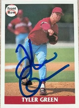 Tyler Green Signed 1992 Front Row Baseball Card - Philadelphia Phillies #2
