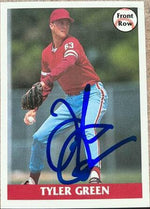 Tyler Green Signed 1992 Front Row Baseball Card - Philadelphia Phillies #4 - PastPros