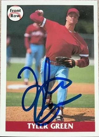 Tyler Green Signed 1992 Front Row Baseball Card - Philadelphia Phillies #6