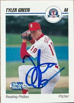 Tyler Green Signed 1992 Skybox AA Baseball Card - Reading Phillies
