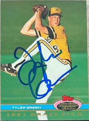 Tyler Green Signed 1992 Topps Stadium Baseball Card - Philadelphia Phillies - PastPros