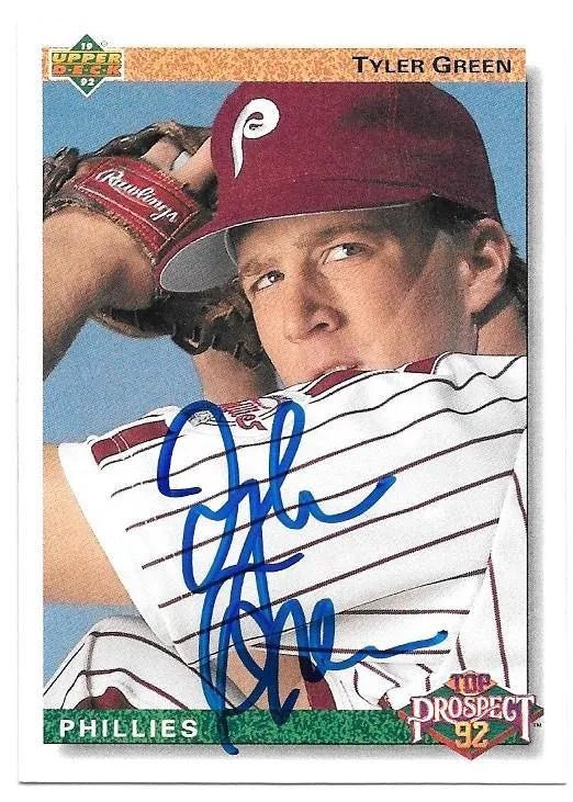 Tyler Green Signed 1992 Upper Deck Baseball Card - Philadelphia Phillies