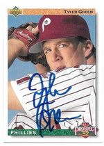 Tyler Green Signed 1992 Upper Deck Baseball Card - Philadelphia Phillies - PastPros
