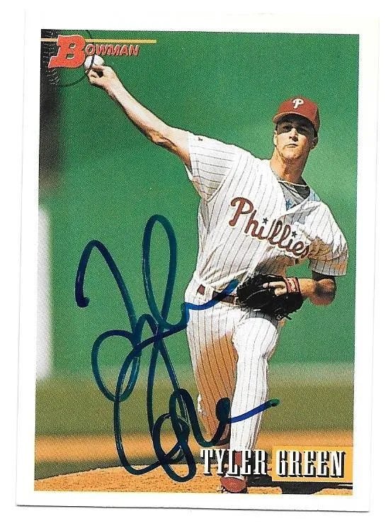 Tyler Green Signed 1993 Bowman Baseball Card - Philadelphia Phillies