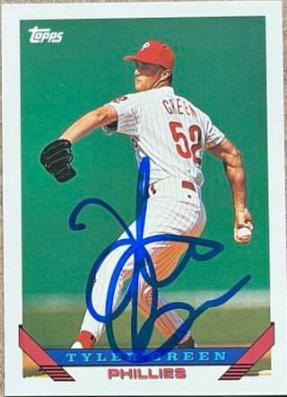 Tyler Green Signed 1993 Topps Baseball Card - Philadelphia Phillies - PastPros