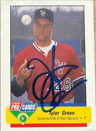 Tyler Green Signed 1994 Pro Cards Baseball Card - SWB Phillies - PastPros