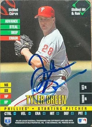 Tyler Green Signed 1995 Donruss Top of the Order Baseball Card - Philadelphia Phillies
