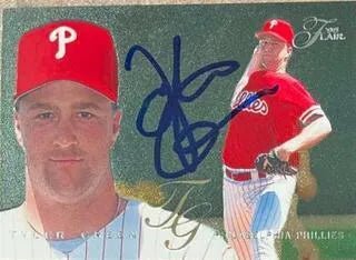 Tyler Green Signed 1995 Flair Baseball Card - Philadelphia Phillies