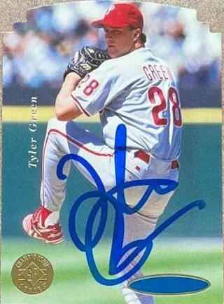 Tyler Green Signed 1995 SP Championship Die Cuts Baseball Card - Philadelphia Phillies