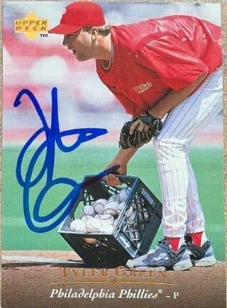 Tyler Green Signed 1995 Upper Deck Baseball Card - Philadelphia Phillies