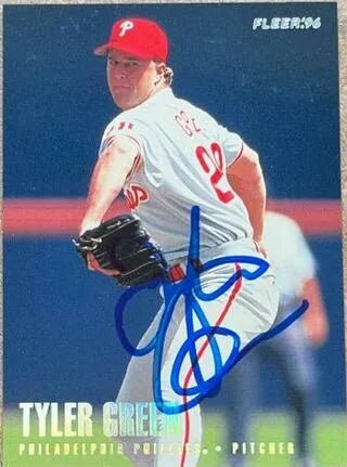 Tyler Green Signed 1996 Fleer Tiffany Baseball Card - Philadelphia Phillies