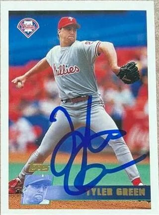 Tyler Green Signed 1996 Topps Baseball Card - Philadelphia Phillies