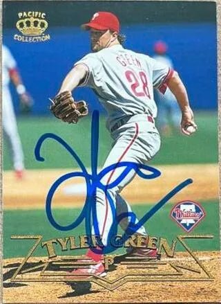 Tyler Green Signed 1998 Pacific Baseball Card - Philadelphia Phillies