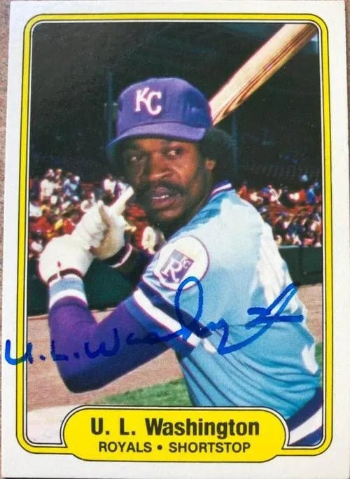 UL Washington Signed 1982 Fleer Baseball Card - Kansas City Royals