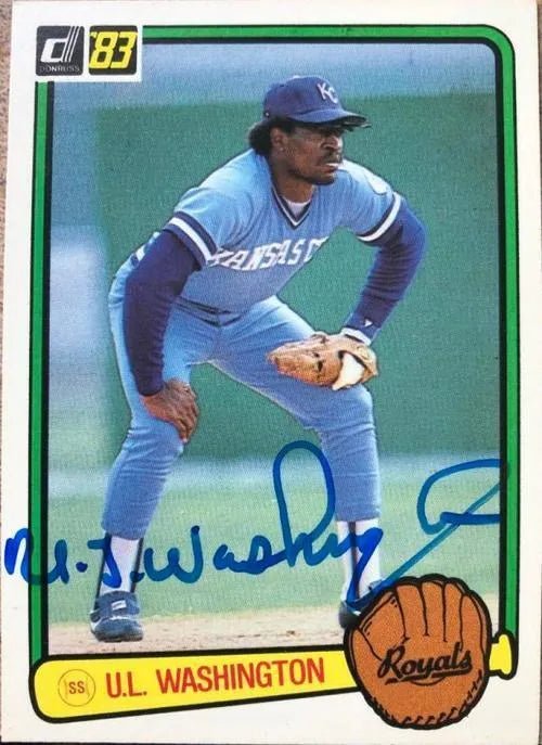 UL Washington Signed 1983 Donruss Baseball Card - Kansas City Royals