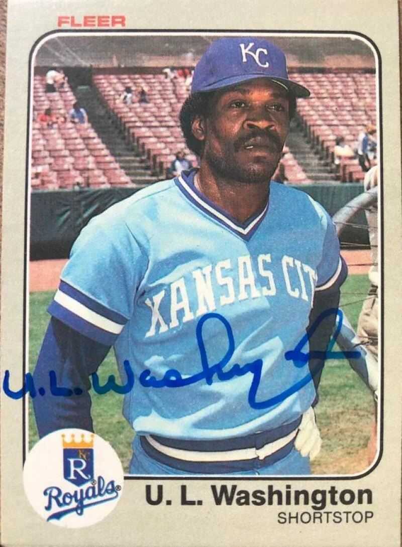 UL Washington Signed 1983 Fleer Baseball Card - Kansas City Royals