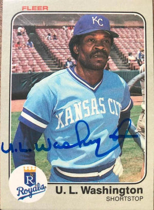 UL Washington Signed 1983 Fleer Baseball Card - Kansas City Royals