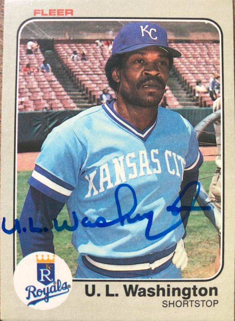 UL Washington Signed 1983 Fleer Baseball Card - Kansas City Royals - PastPros