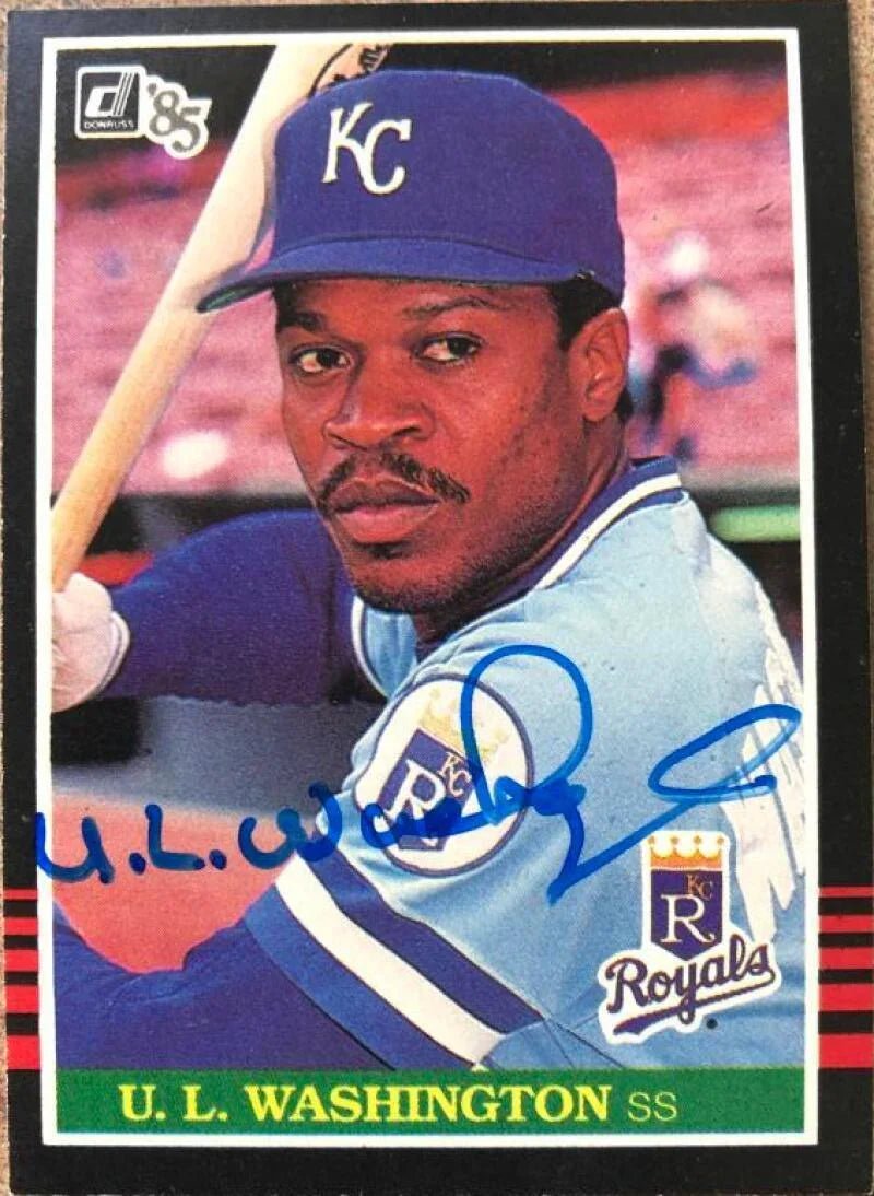UL Washington Signed 1985 Donruss Baseball Card - Kansas City Royals