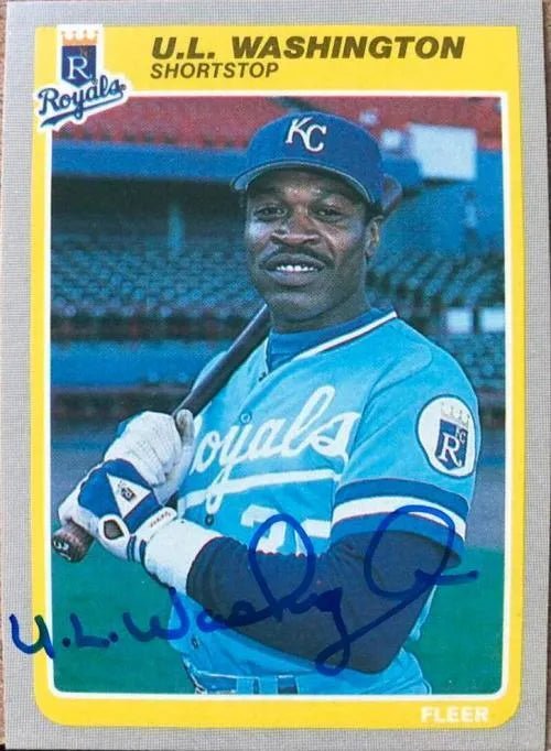 UL Washington Signed 1985 Fleer Baseball Card - Kansas City Royals