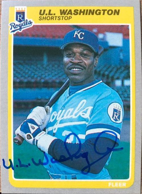 UL Washington Signed 1985 Fleer Baseball Card - Kansas City Royals - PastPros