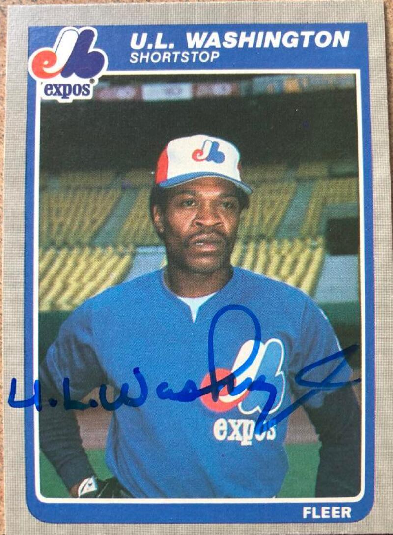 UL Washington Signed 1985 Fleer Baseball Card - Montreal Expos - PastPros