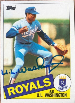 UL Washington Signed 1985 Topps Baseball Card - Kansas City Royals - PastPros