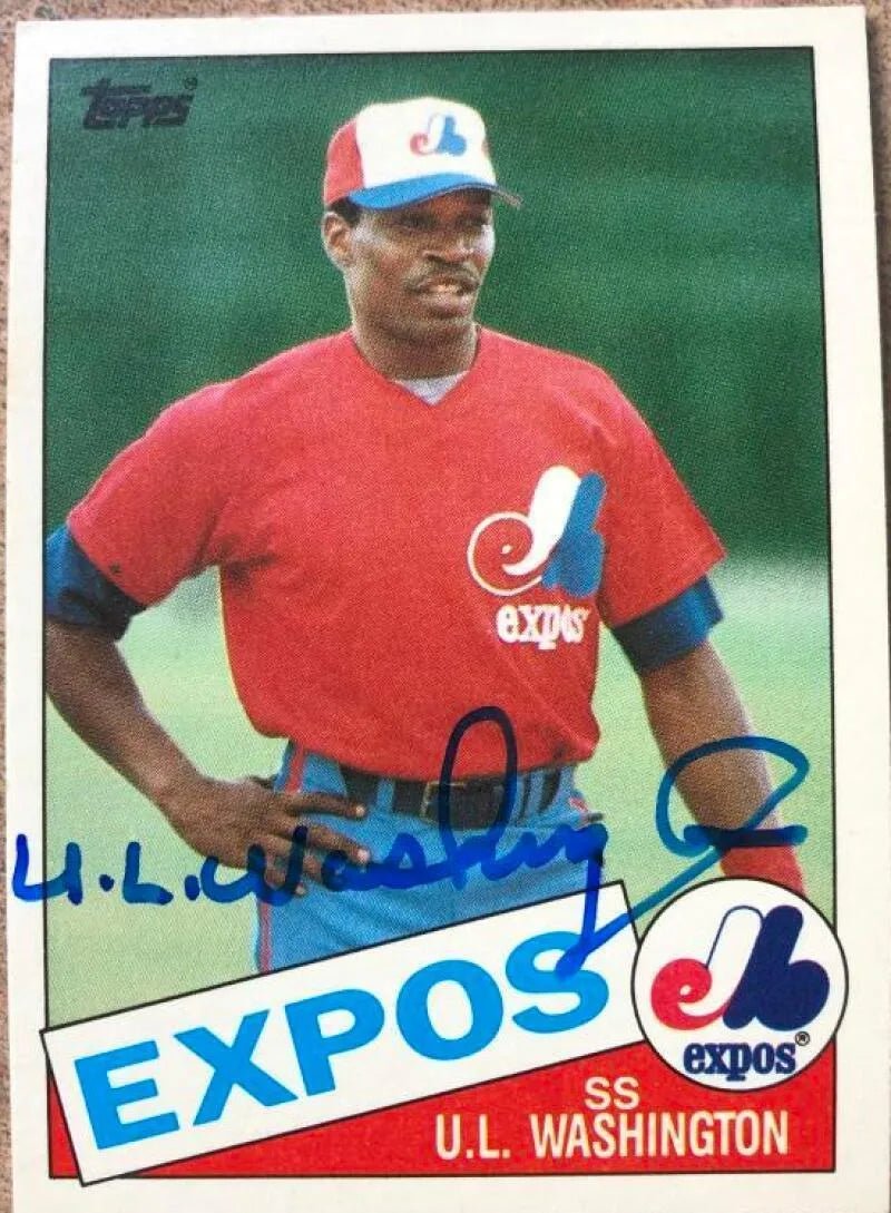 UL Washington Signed 1985 Topps Baseball Card - Montreal Expos